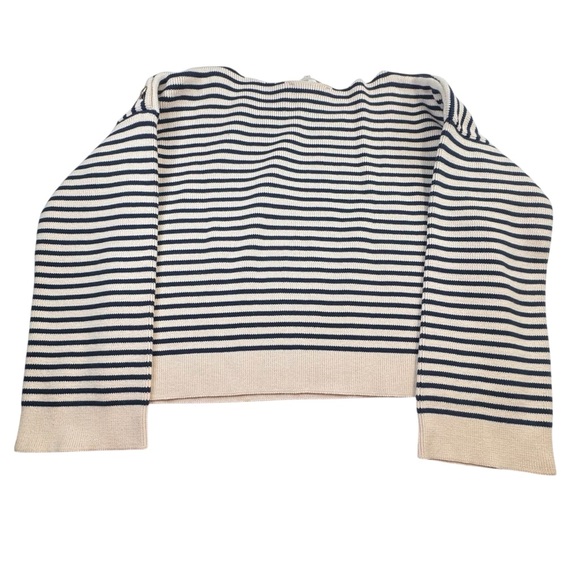 Sezane Navy and Cream Striped Sweater - Picture 6 of 14